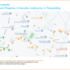 mapa osiedla Zielone Wzgórza z zaznaczoną trasą biegu i proponowanym objazdem