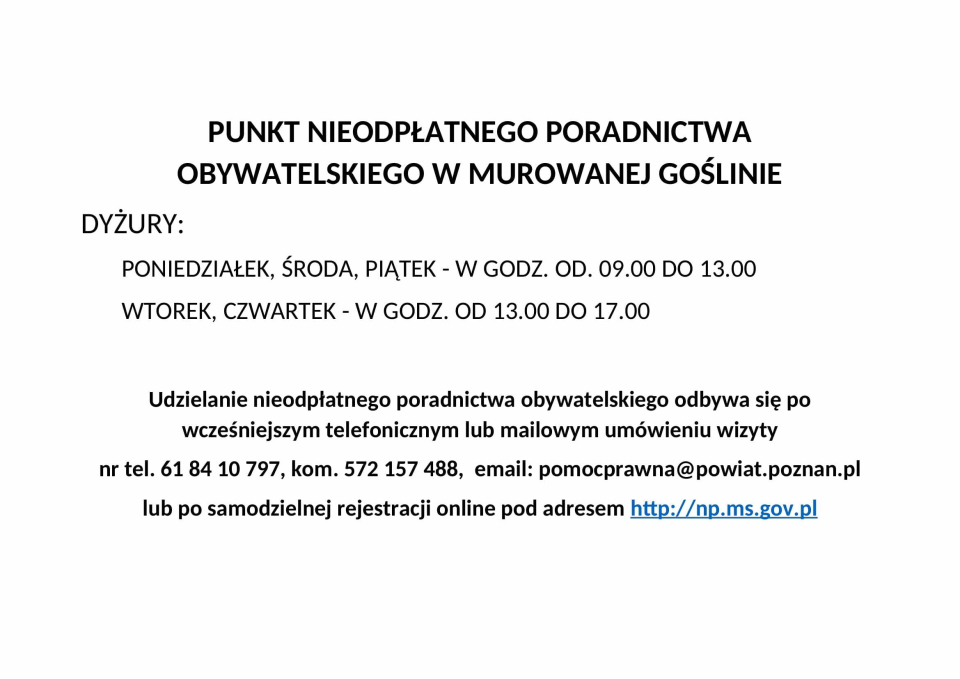 informacja o punkcie