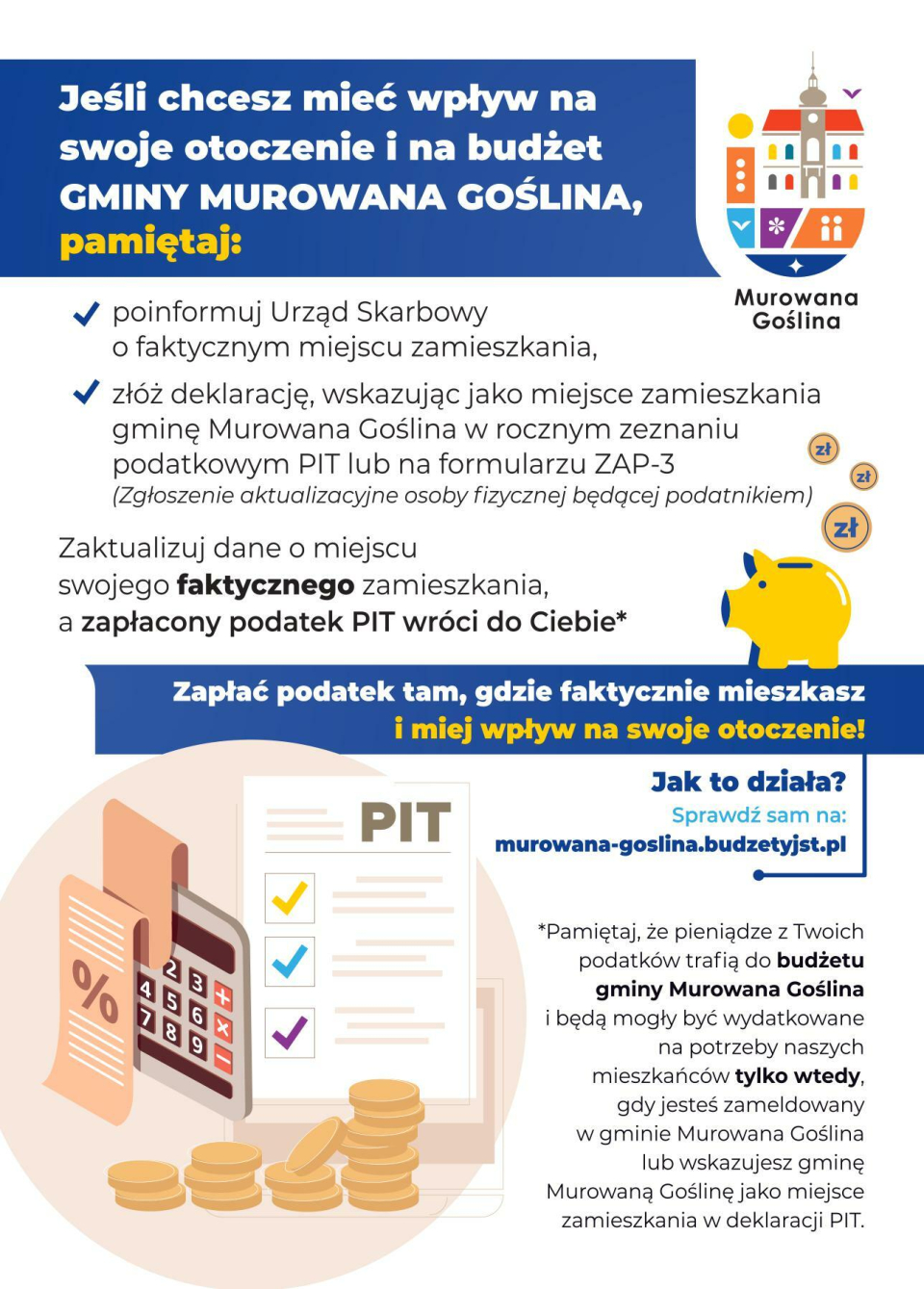 Jeśli chcesz mieć wplyw na swoje otoczenie i budżet gminy Murowana Goślina poinformuj Urząd Skarbowy o faktycznym miejscu...