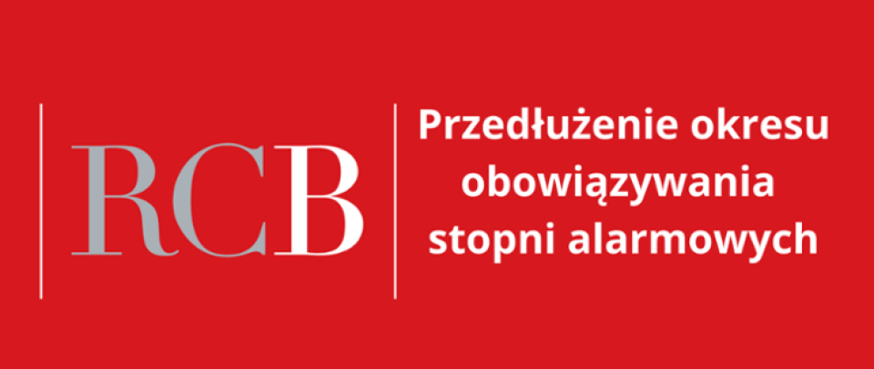 napis - przedłużenie okresu obowiązywania stopni alarmowych