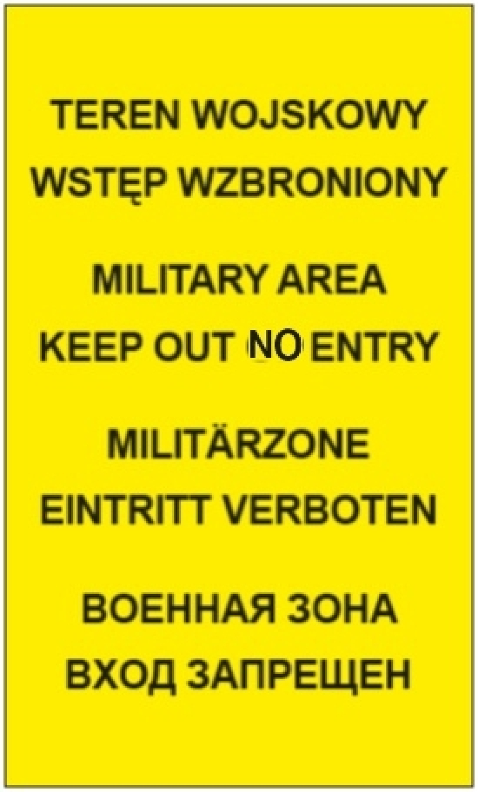 tekst - teren wojskowy, wstęp wzbroniony