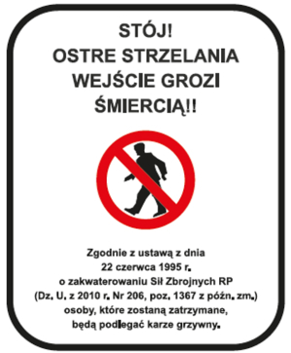 znak ostrzegawczy - zakaz wstępu dla ludzi (przekreślona grafika człowieka)