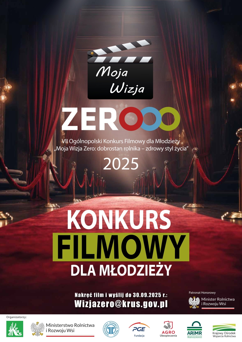 grafika przedstawia rozłożony czerwony dywan wzdłuż którego po dwóch stronach ustawiono pachołki, dywan prowadzi do...