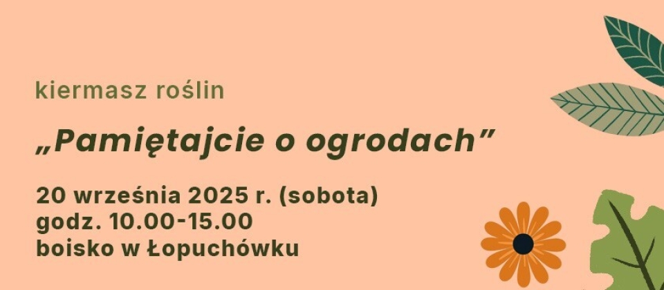 [obraz] Napis Pamiętajcie o ogrodach, grafika kwiata