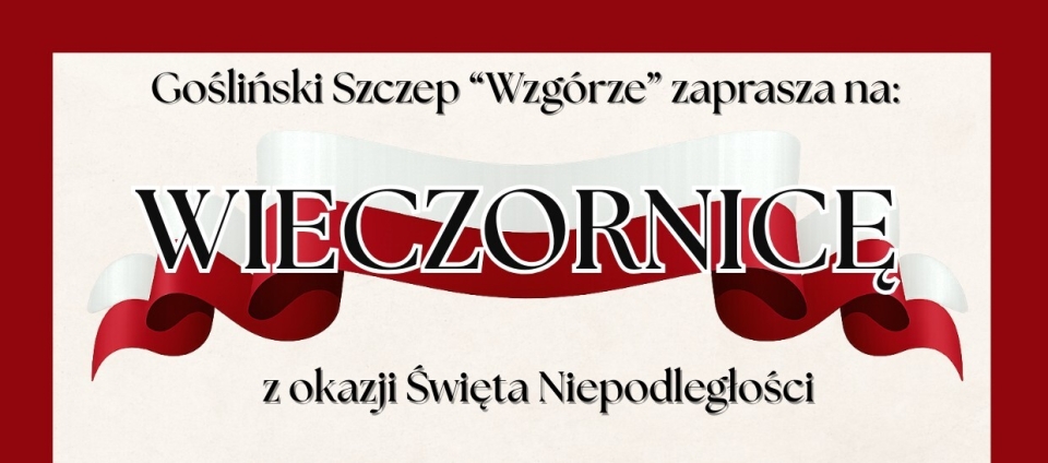 [obraz] napis na tle biało-czerwonej flagi