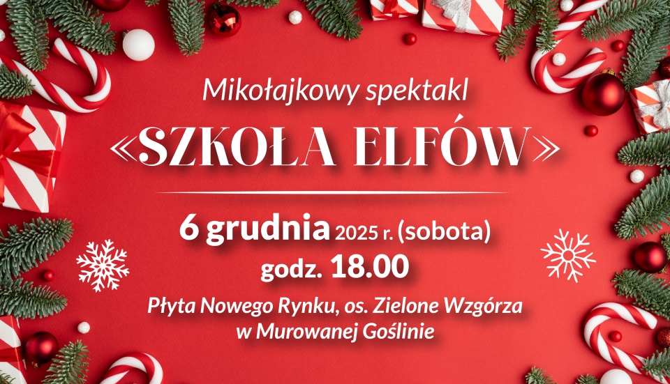[obraz] świąteczne motywy: bombki, prezenty, gałązki świerku