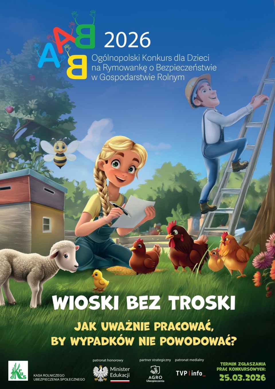 animacja kobiety i mężczyzny na wsi wśród zwierząt gospodarskich