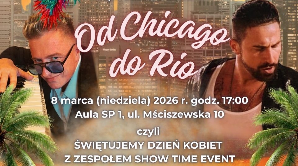 [obraz] zdjęcie dwóch mężczyzn w otoczeniu palm