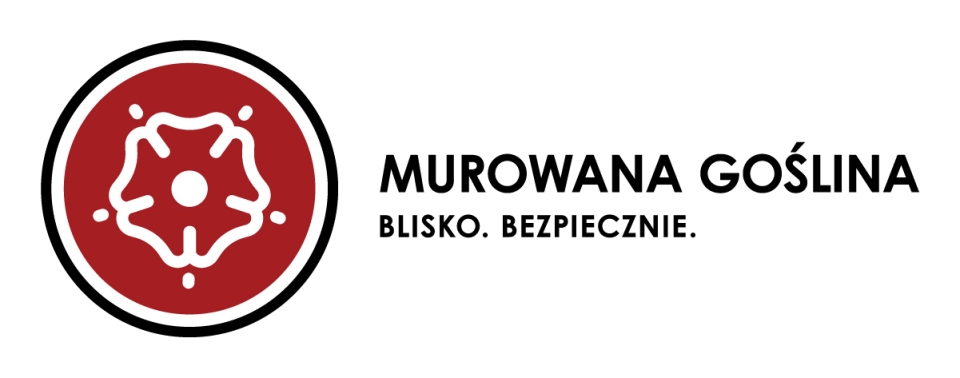 logotyp i nazwa: Murowana Goślina. Blisko. Bezpiecznie.