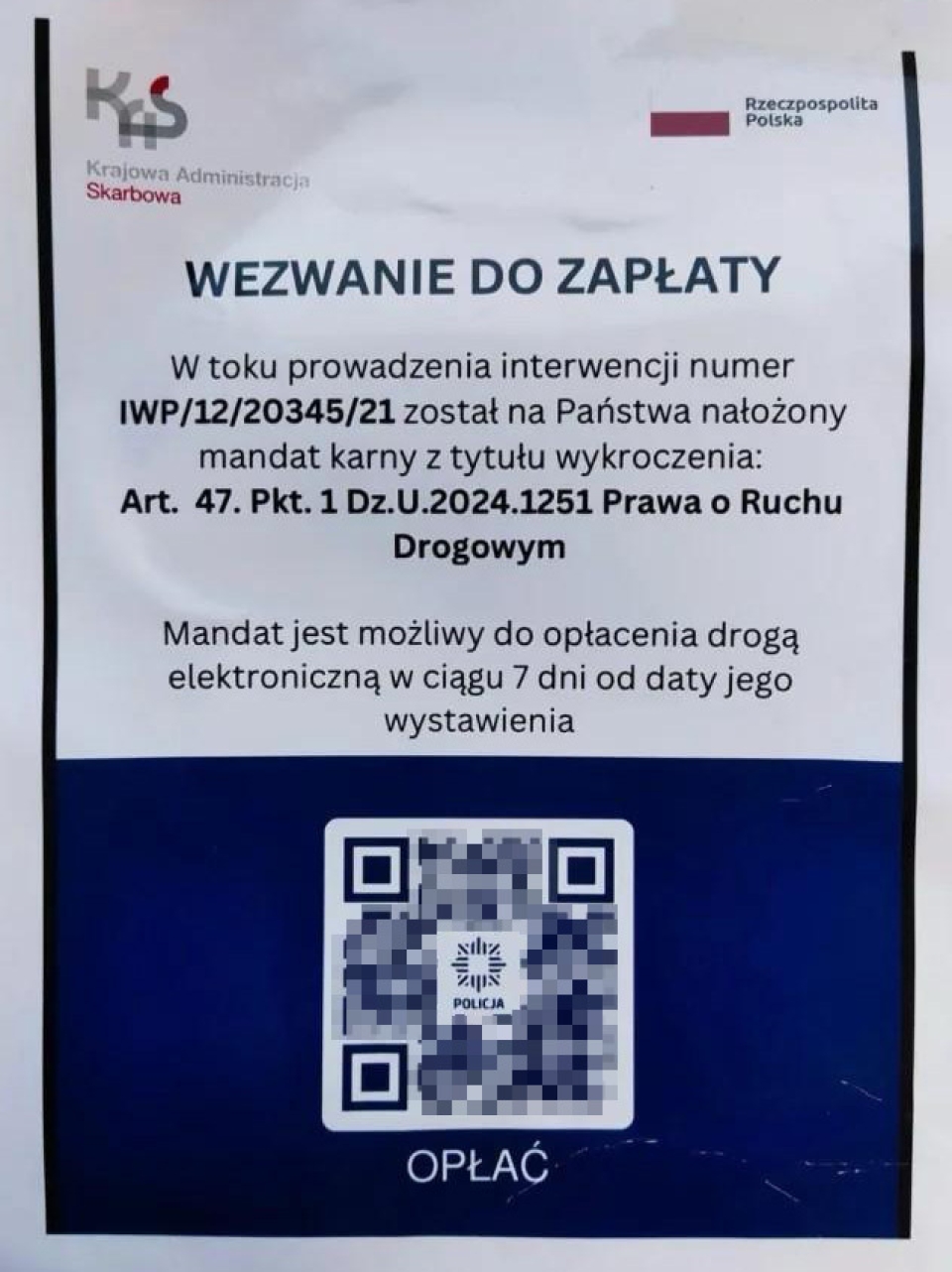 ulotka z QR kodem