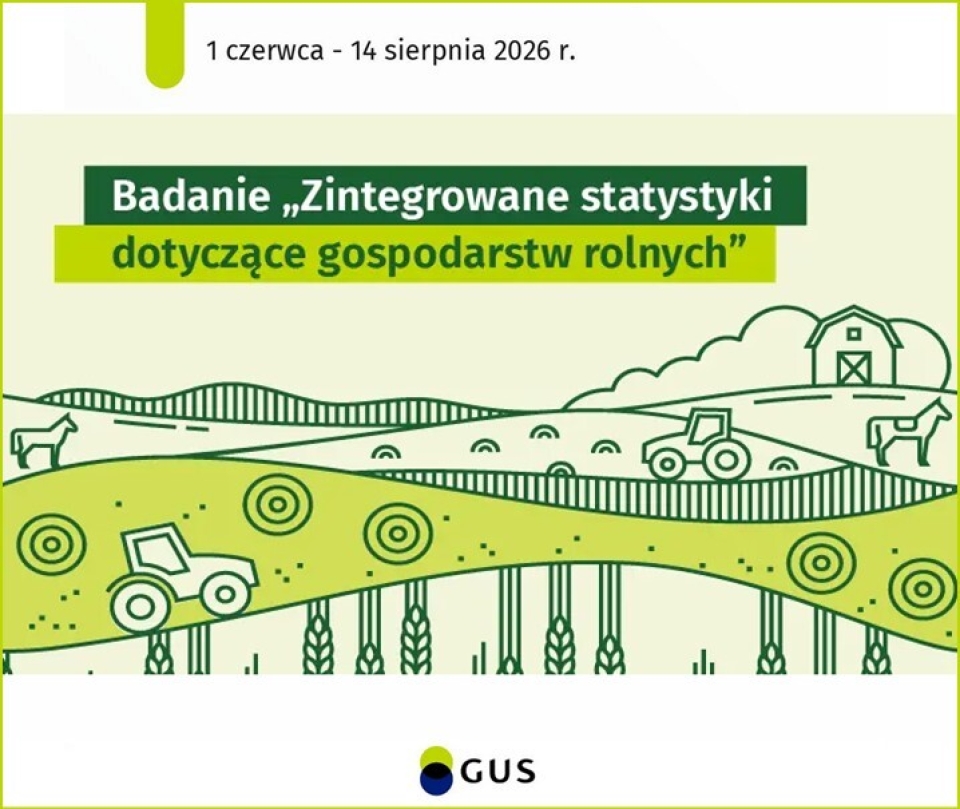grafika animowanego pola, ciągników i łanów zboża