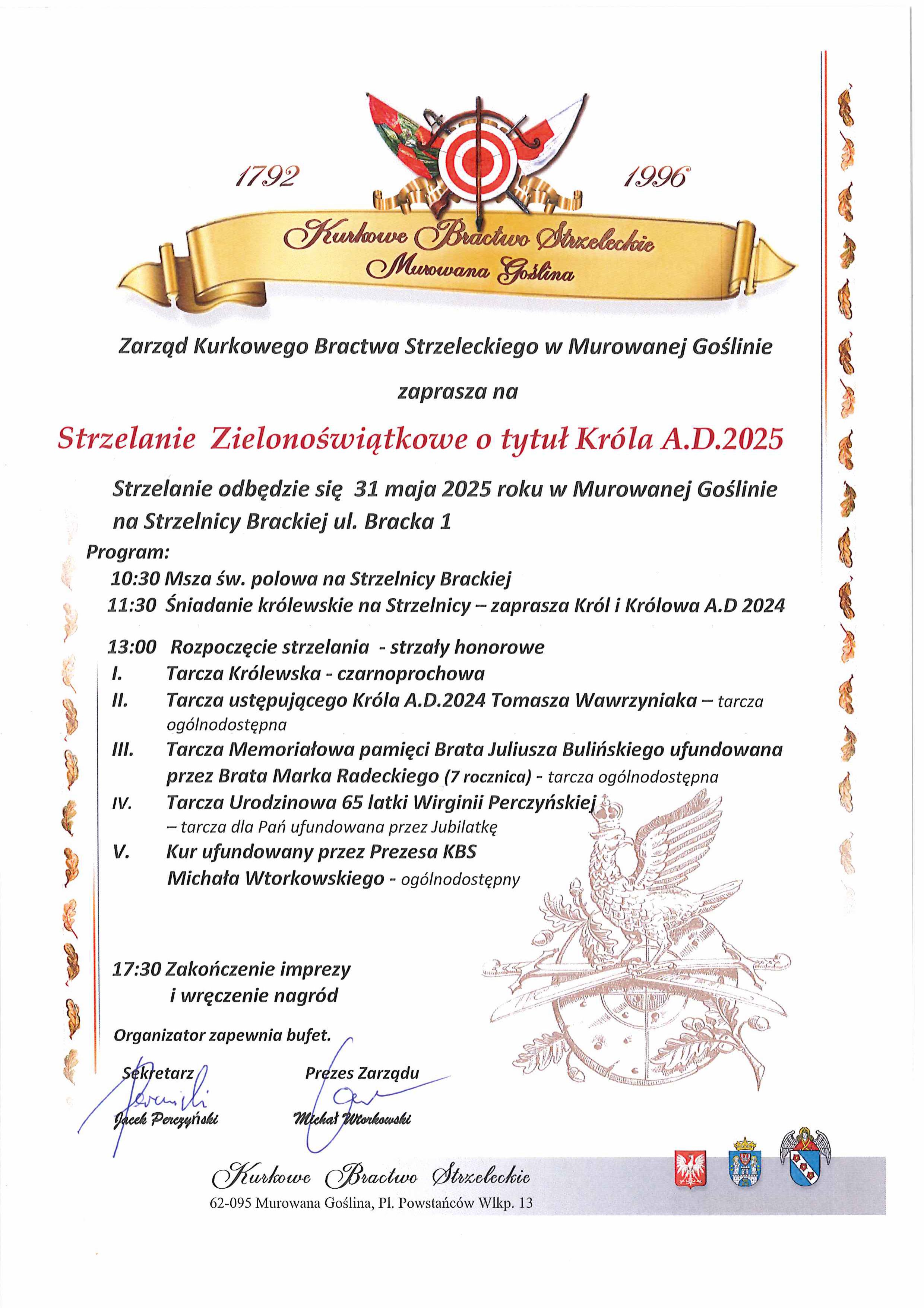 plakat wydarzenia, na plakacie treść oraz grafika tarczy strzelniczej
