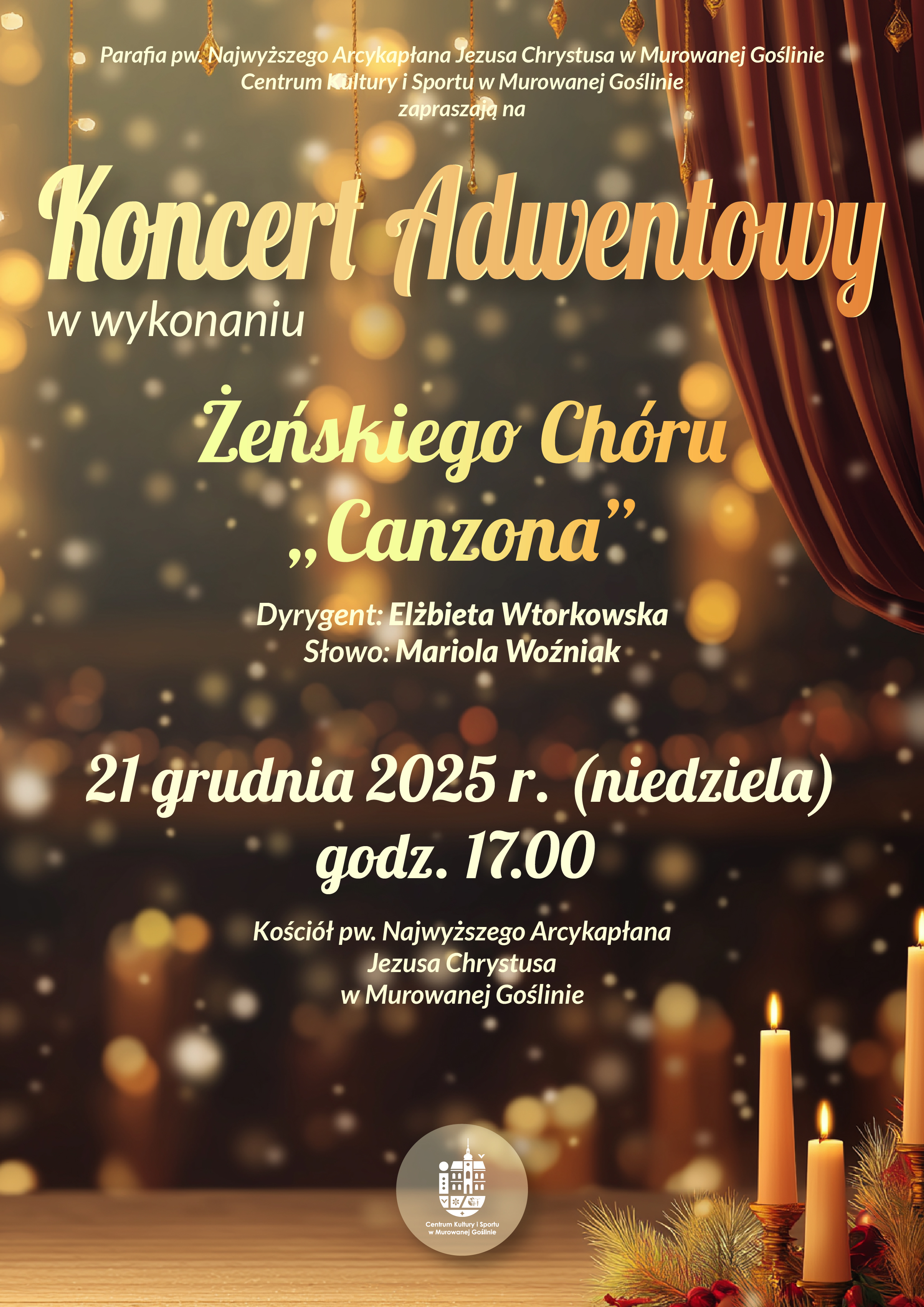 Koncert Adwentowy w wykonaniu Żeńskiego Chóru "Canzona"