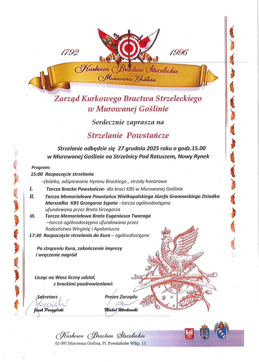 grafika tarczy strzeleckiej, plakat z tekstem