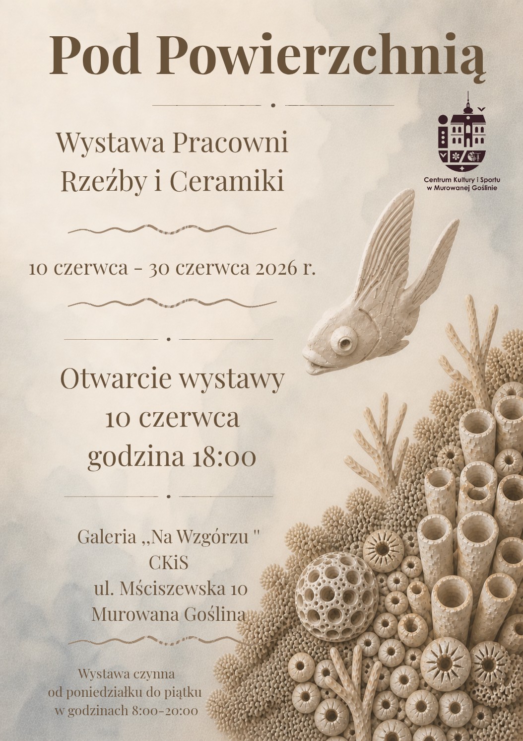 grafika ryby i rafy koralowej stylizowane na rzeźbę