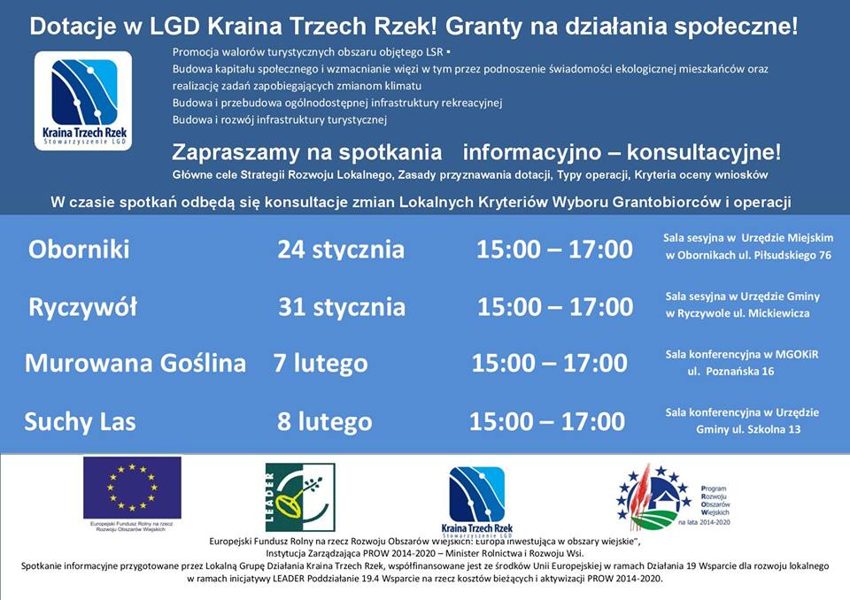 Granty z LGD Kraina Trzech Rzek - spotkanie informacyjne