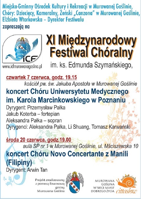 Koncert Chóru Uniwersytetu Medycznego w ramach XI Międzynarodowego Festiwalu Chóralnego