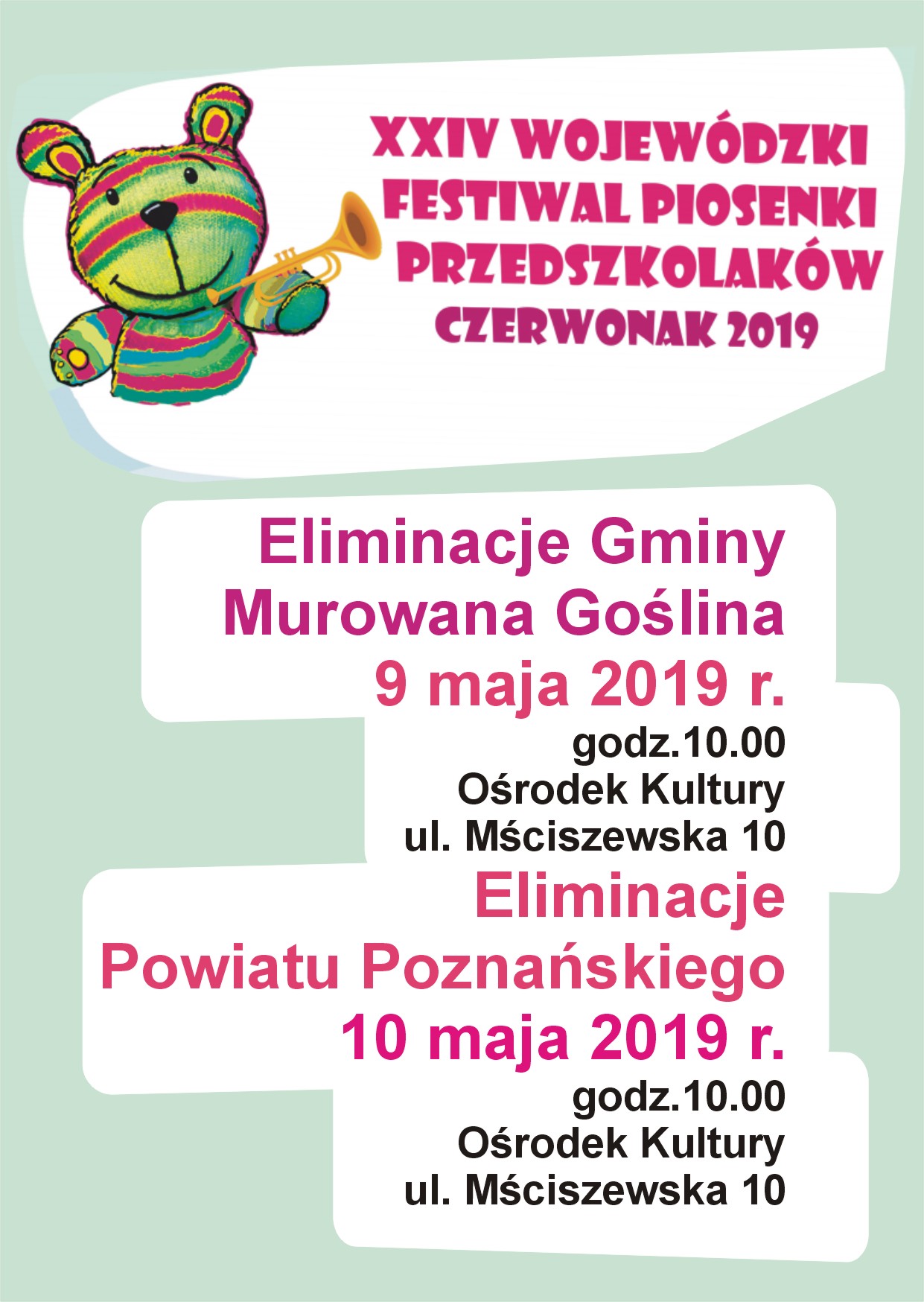 XXIV Wojewódzki Festiwal Piosenki Przeszkolaków
