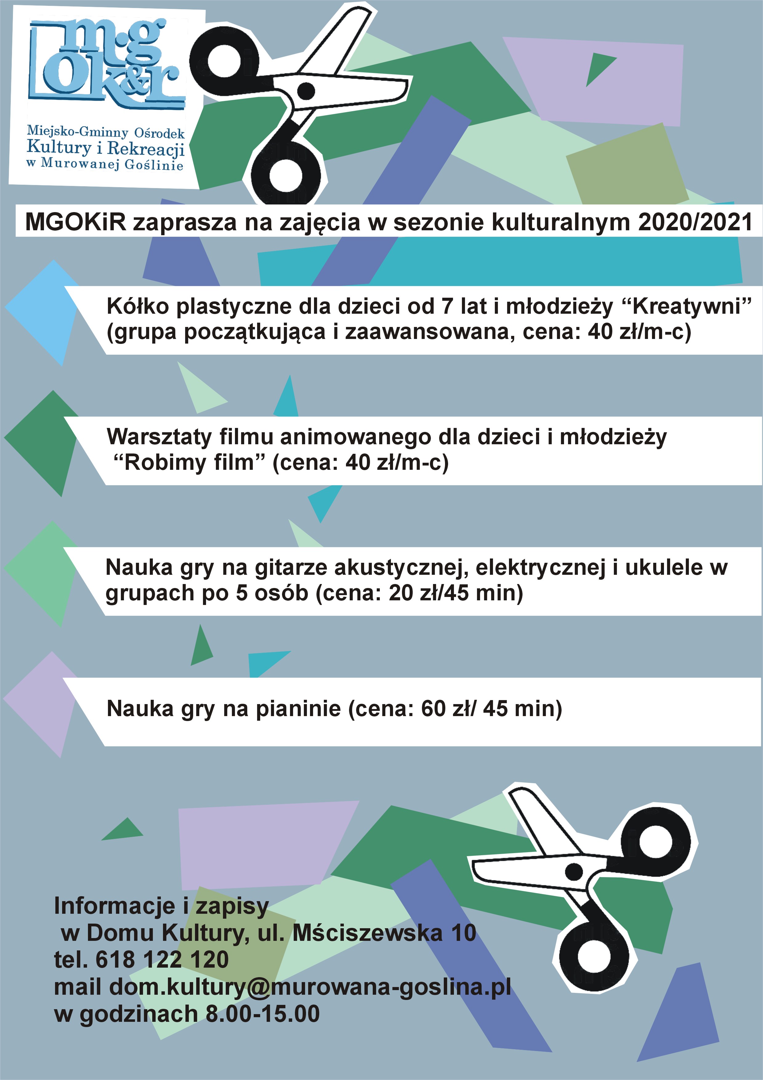 Zapisy na zajęcia w Ośrodku Kultury