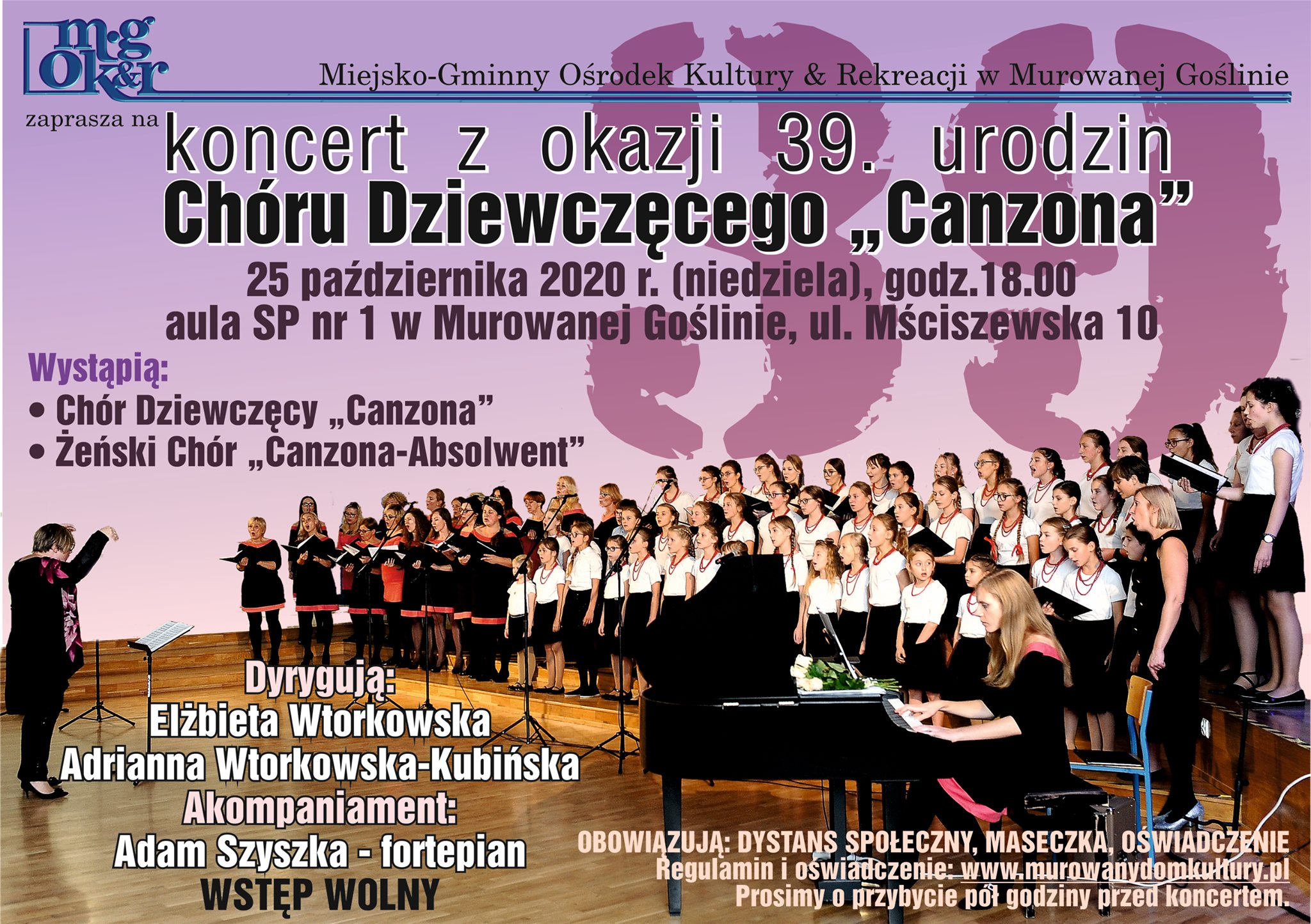 ODWOŁANE Koncert z okazji 39. urodzin Chóru Dziewczęcego "Canzona"