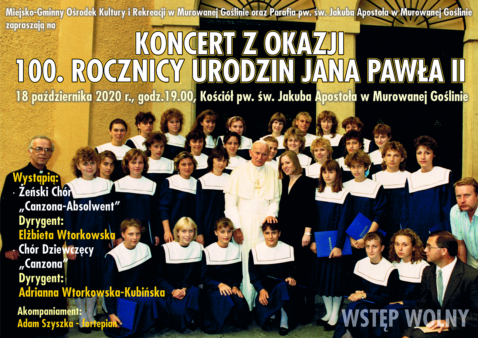 ODWOŁANY Koncert z okazji 100. rocznicy urodzin Jana Pawła II