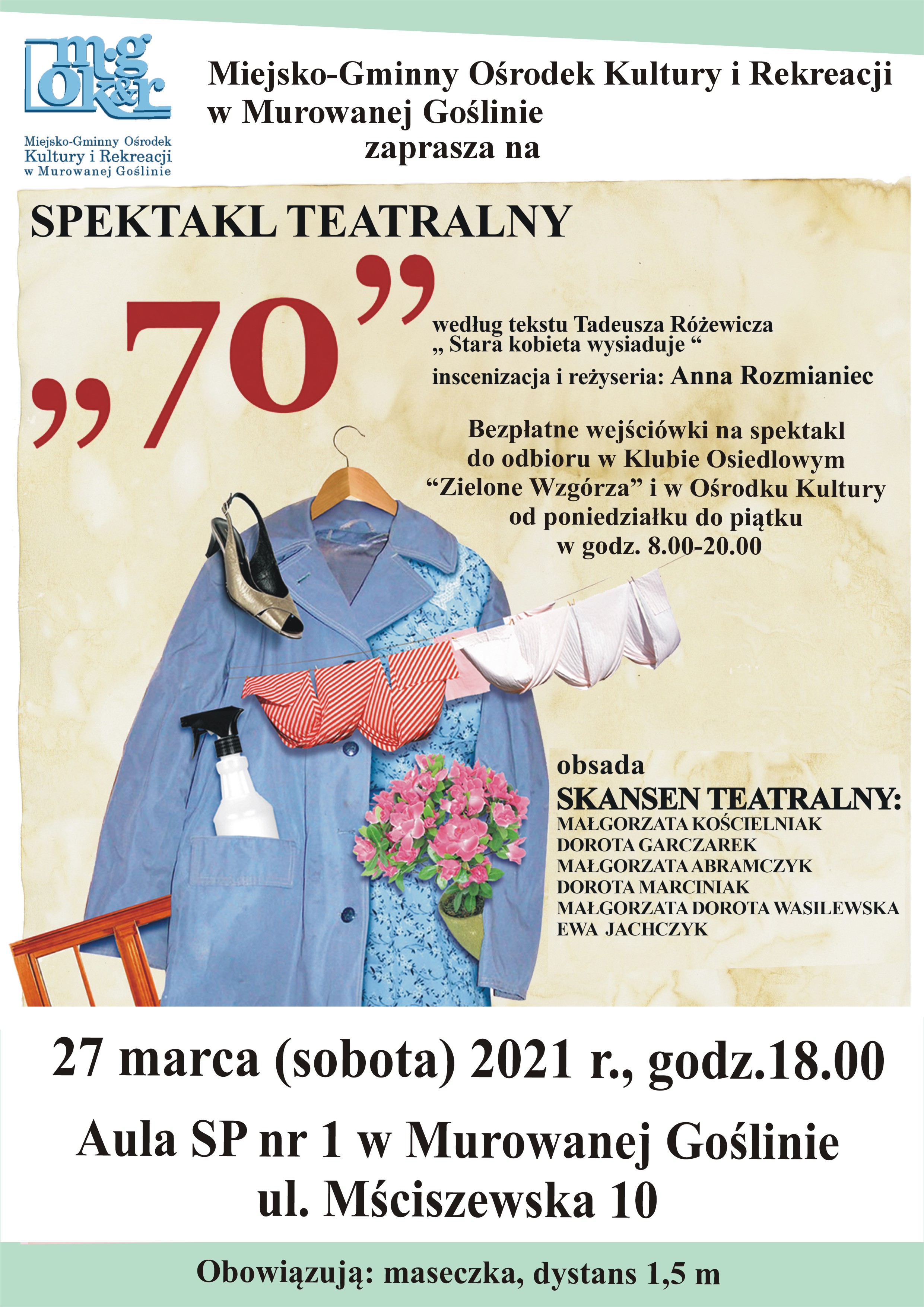 ODWOŁANE! Spektakt teatralny "70"