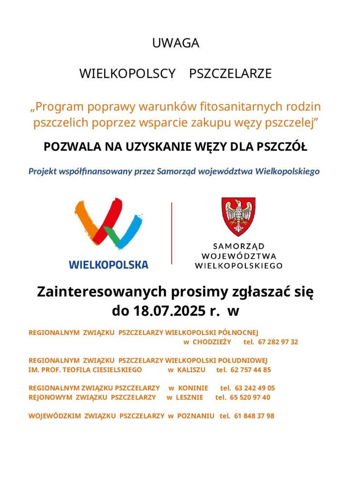 [obraz] Uwaga Pszczelarze! Wsparcie zakupu węzy pszczelej.