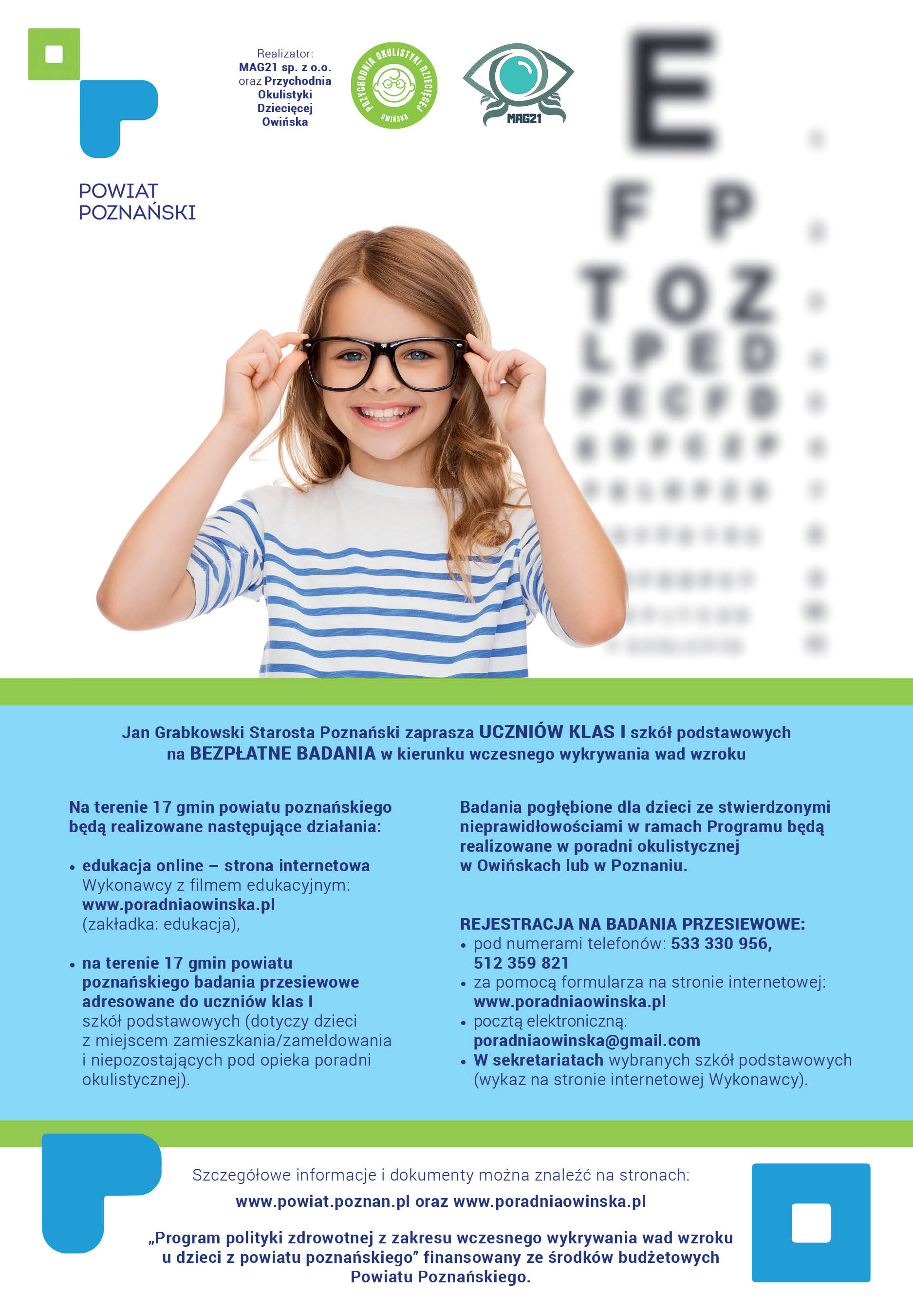 [obraz] na plakacie dziewczynka w okularach