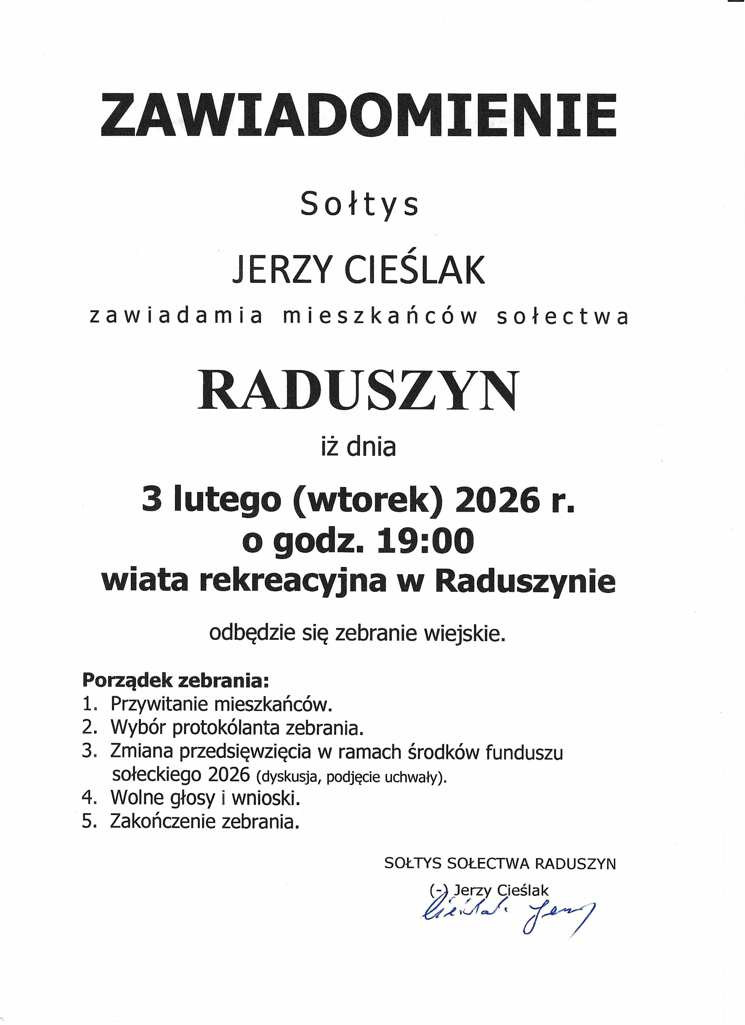 [obraz] Zebranie sołeckie - Raduszyn